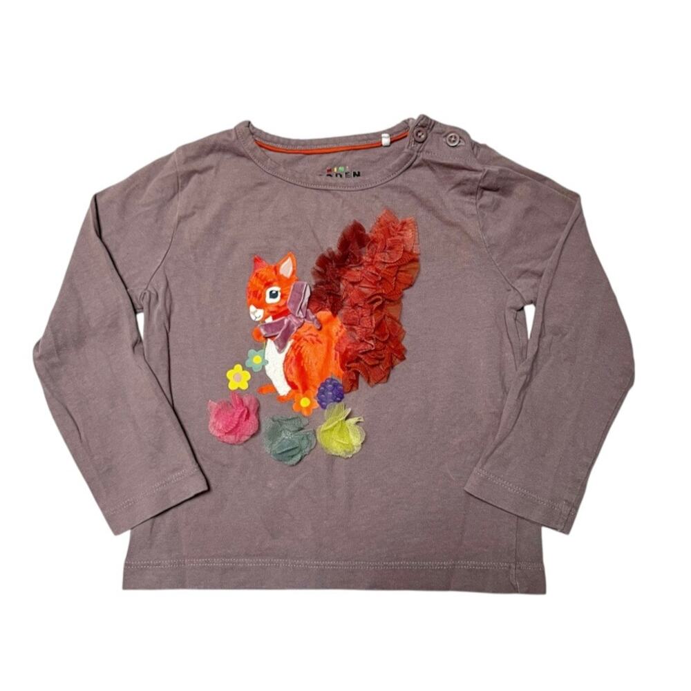 Mini Boden Squirrel Appliqué Shirt Size 2/3
